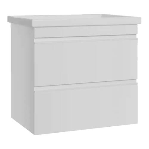 Тумба Devit Frame 753065W 65 см з раковиною та сифоном, біла глянцева, фото 1