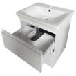 Тумба Devit Frame 753065W 65 см з раковиною та сифоном, біла глянцева, фото 4