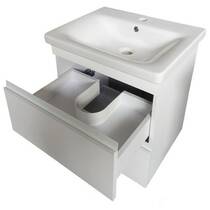 Тумба Devit Frame 753065W 65 см с раковиной и сифоном, белая глянцевая, фото №4