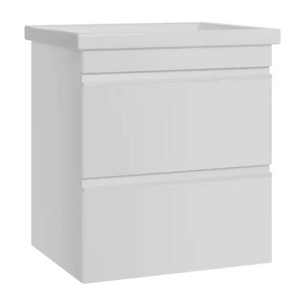 Тумба Devit Frame 753055W 55 см з раковиною та сифоном, біла глянцева, фото 1