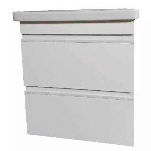 Тумба Devit Frame 753055W 55 см з раковиною та сифоном, біла глянцева, фото 3