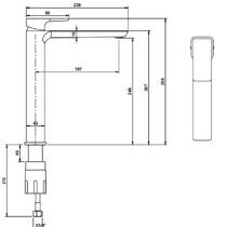 Змішувач для раковини Villeroy&Boch Subway 3.0 TVW112004000K5 високий, чорний матовий, фото №2