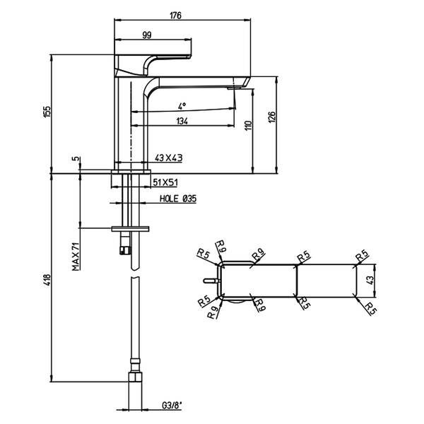 Змішувач для раковини Villeroy&Boch Subway 3.0 TVW11200300061 хром, фото 2