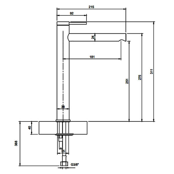 Змішувач для раковини Villeroy&Boch Loop&Friends TVW106106153K5 високий, чорний матовий, фото 2