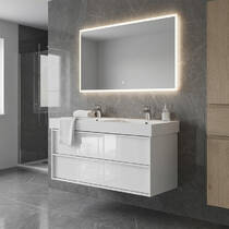 Тумба для раковини Devit Quadra 083120W підвісна білий глянець, фото №1