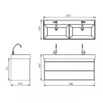 Тумба для раковини Devit Quadra 083120W підвісна білий глянець, фото №2