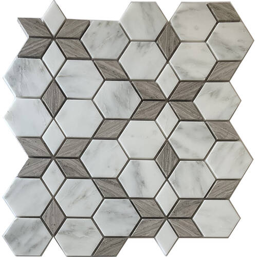 Мозаїка Mozaico de lux SPTH2840-207R-8 Wood+White 26,0x30,0 см, фото 1