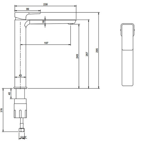 Змішувач для раковини Villeroy&Boch Subway 3.0 TVW11200400061 високий, хром, фото 2