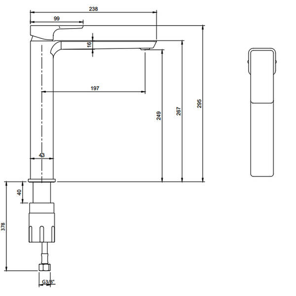 Змішувач для раковини Villeroy&Boch Subway 3.0 TVW11200400061 високий, хром, фото 2