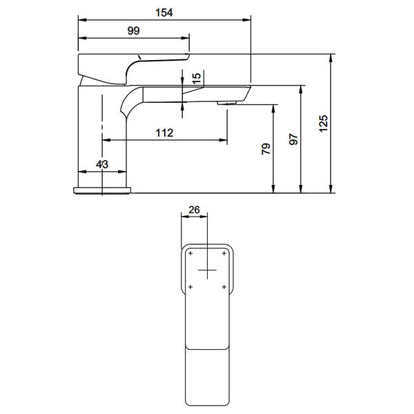 Змішувач для раковини Villeroy&Boch Subway 3.0 TVW11200100161 хром, фото 2
