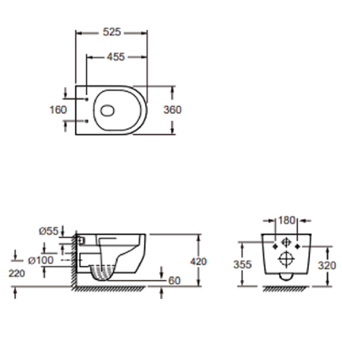 3030140G ART 3.0 Підвісний безобідковий унітаз з кришкою soft-close, Vortex Flush, сірий мат (1 сорт)