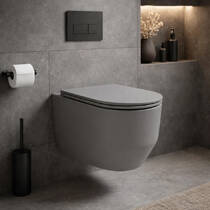 Унітаз підвісний Devit Art 3.0 3030140G безобідковий з кришкою soft-close, Vortex Flush, сірий мат, фото №1