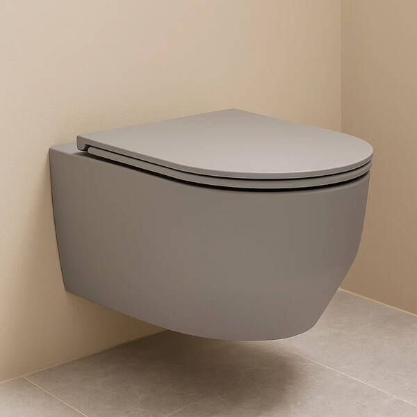 3030140G ART 3.0 Підвісний безобідковий унітаз з кришкою soft-close, Vortex Flush, сірий мат