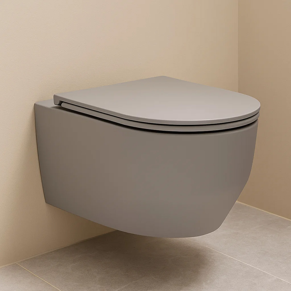 3030140G ART 3.0 Підвісний безобідковий унітаз з кришкою soft-close, Vortex Flush, сірий мат (1 сорт)