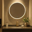 Зеркало Аква Родос Lorenzo 27428 с LED-подсветкой 700х700 мм золото, фото 1