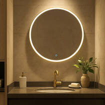 Дзеркало Аква Родос Lorenzo 27428 з LED-підсвічуванням 700х700 мм золото, фото №1