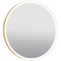 Зеркало Аква Родос Lorenzo 27428 с LED-подсветкой 700х700 мм золото, фото №3