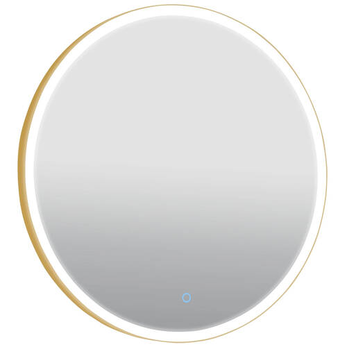Зеркало Аква Родос Lorenzo 27428 с LED-подсветкой 700х700 мм золото, фото 3