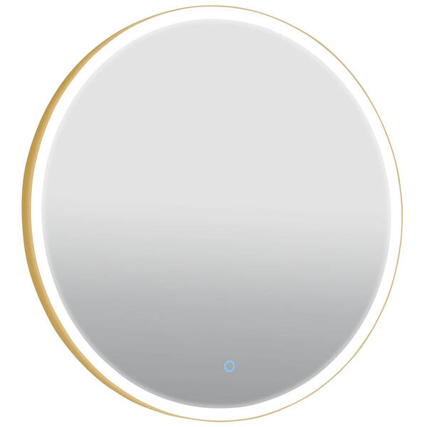 Зеркало Аква Родос Lorenzo 27428 с LED-подсветкой 700х700 мм золото, фото 3