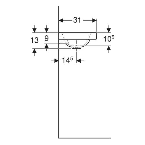 Раковина Geberit iCon Light 501.833.00.1 53 см білий глянець, фото 4