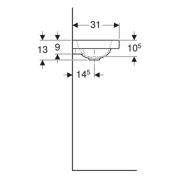 Раковина Geberit iCon Light 501.833.00.1 53 см білий глянець, фото 4
