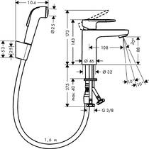 Смеситель для раковины Hansgrohe Vernis Blend 71215000 с гигиеническим душем, хром, фото №2