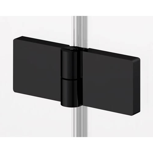 Душевые двери с фиксированной стенкой Ronal Annea BlackLine AN13WD12000607 120х200 см распашные правые, профиль черный матовый, прозрачное стекло, фото 5