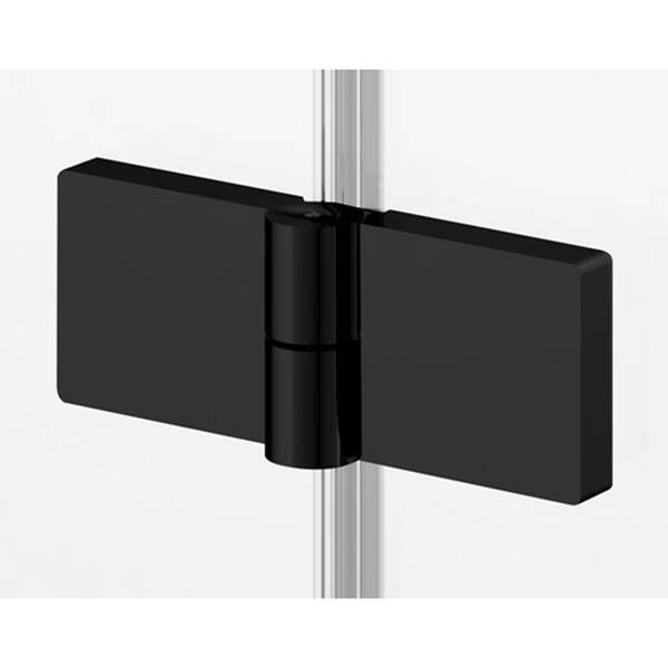 Душевые двери с фиксированной стенкой Ronal Annea BlackLine AN13WD12000607 120х200 см распашные правые, профиль черный матовый, прозрачное стекло, фото 5