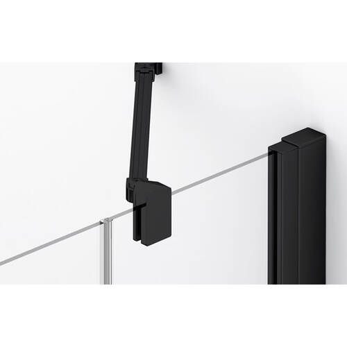 Душевые двери с фиксированной стенкой Ronal Annea BlackLine AN13WD12000607 120х200 см распашные правые, профиль черный матовый, прозрачное стекло, фото 4