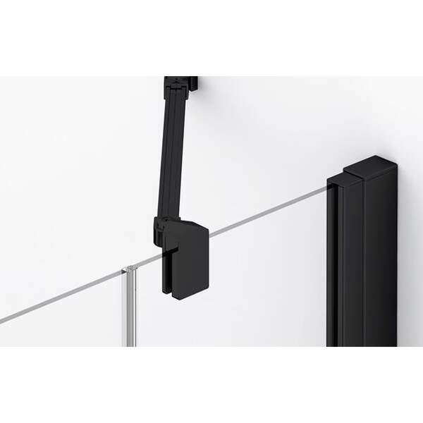 Душевые двери с фиксированной стенкой Ronal Annea BlackLine AN13WD12000607 120х200 см распашные правые, профиль черный матовый, прозрачное стекло, фото 4
