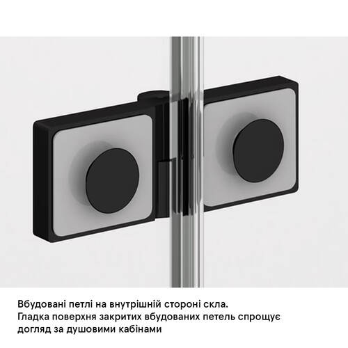 Душевые двери с фиксированной стенкой Ronal Annea BlackLine AN13WD12000607 120х200 см распашные правые, профиль черный матовый, прозрачное стекло, фото 6