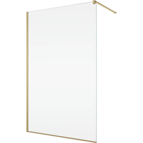 Душевая стенка Walk-in Ronal Easy STR4P1001307 100х200 см профиль матовое золото, стекло прозрачное, фото 1