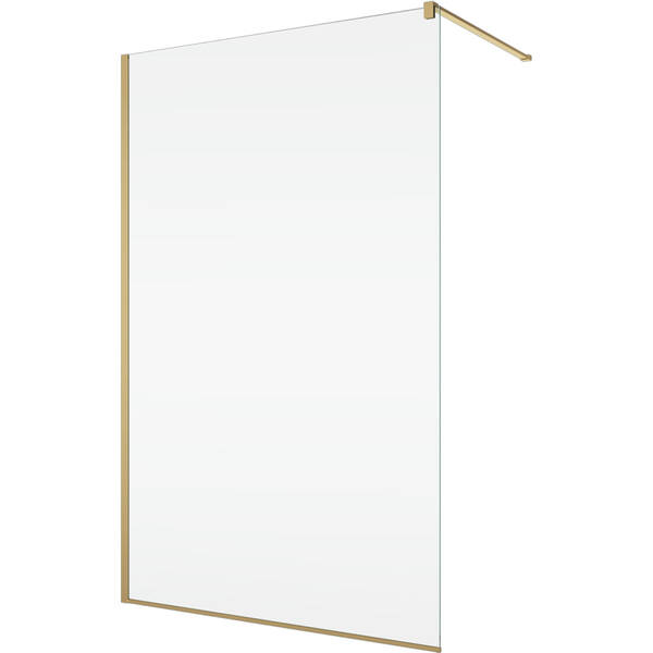 Душевая стенка Walk-in Ronal Easy STR4P1001307 100х200 см профиль матовое золото, стекло прозрачное, фото 1