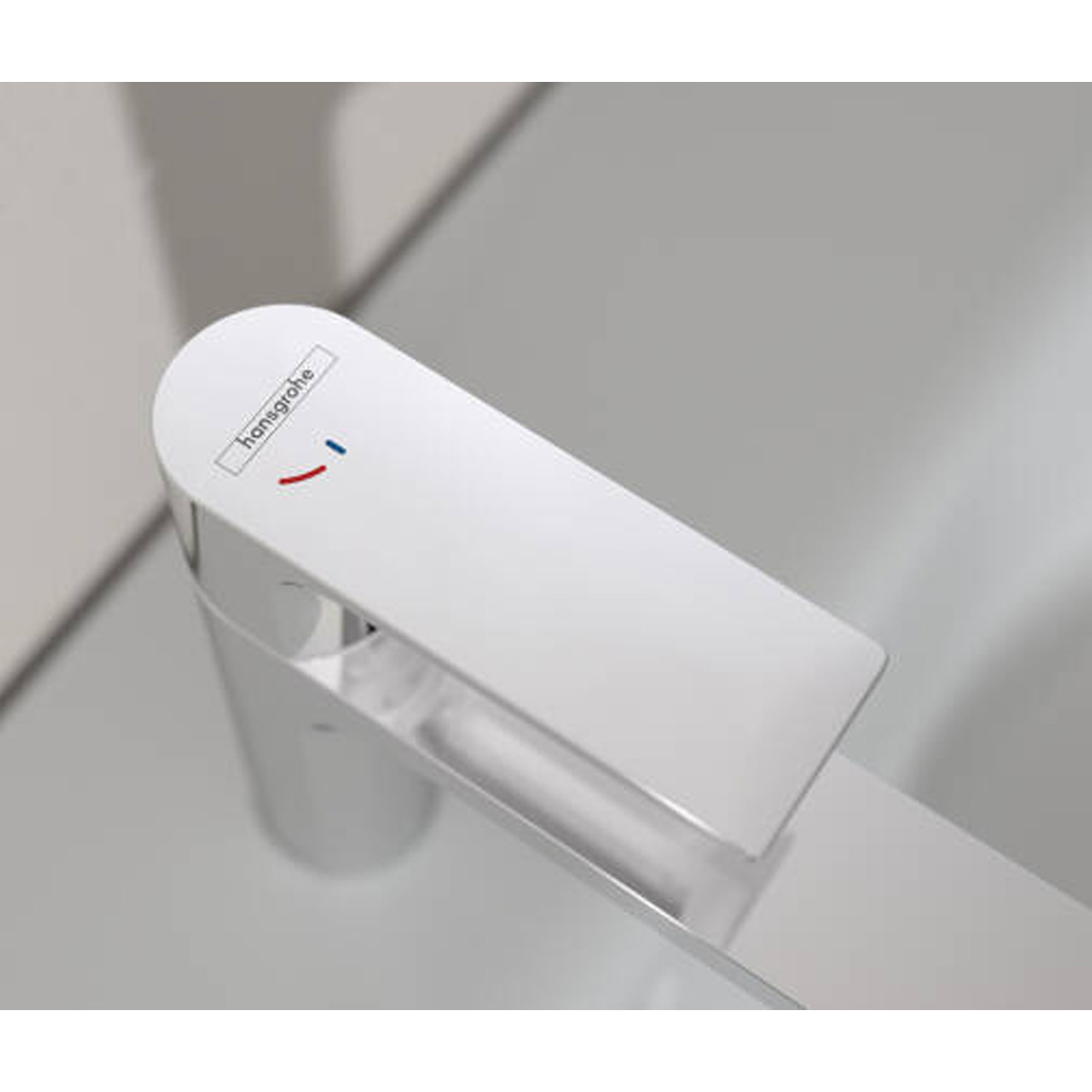 72587000 Rebris E Змішувач д/раковини 80 CoolStart EcoSmart+ з д/к, хром (1 сорт)