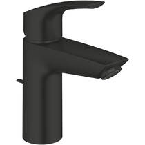 Змішувач для раковини Grohe Eurosmart 332652433 S-розмір з донним клапаном, чорний матовий, фото №1