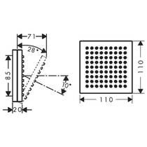 Верхній душ Axor ShowerComposition 12596330 настінний для плечей, хром чорний полірований, фото №2