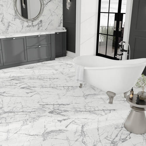 Керамограніт Інтеркерама Statuario сірий світлий 6060 209 071/G 60х60 см, фото 5