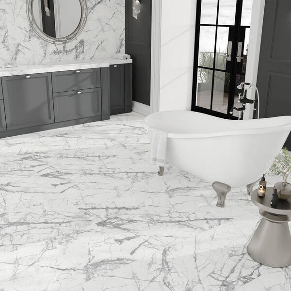 Керамограніт Інтеркерама Statuario сірий світлий 6060 209 071/G 60х60 см, фото 5