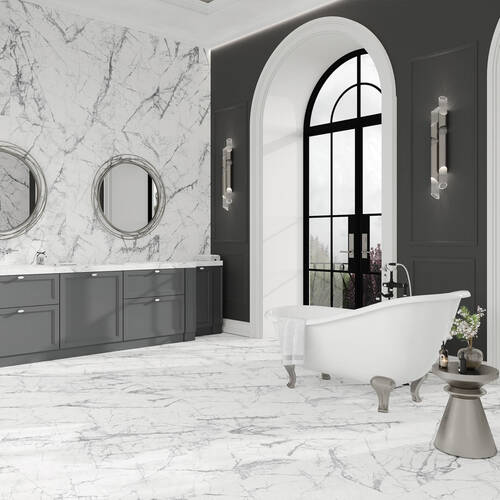 Керамограніт Інтеркерама Statuario сірий світлий 6060 209 071/G 60х60 см, фото 4