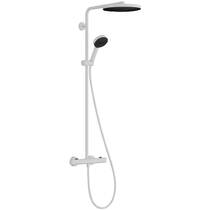 Душова система Hansgrohe Pulsify S Puro Showerpipe EcoSmart 24237700 з термостатом, білий матовий, фото №1