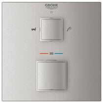 Смеситель скрытого монтажа для ванны Grohe Grohtherm Cube 24155DC0 с термостатом, суперсталь, фото №2