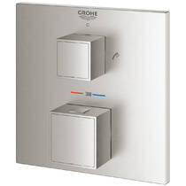Смеситель скрытого монтажа для ванны Grohe Grohtherm Cube 24155DC0 с термостатом, суперсталь, фото №3