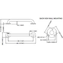 Поручень Genwec GW11 02 04 02 для людей з обмеженими фізичними можливостями, хром полірований, фото №2