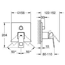 Змішувач прихованого монтажу для ванни/душу Grohe Eurocube 24094DC0 на 3 споживачі, суперсталь, фото №4