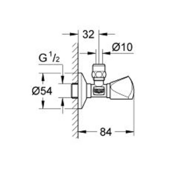 Вентиль кутовий універсальний Grohe 22939000 mini з 1/2