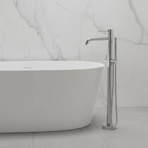 Смеситель для ванны Paffoni Light LIG032ST с душевым набором напольный нержавеющая сталь, фото №1