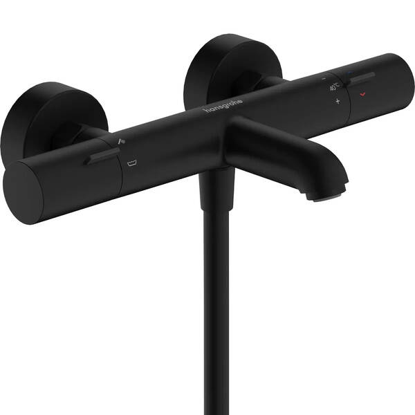 Змішувач для ванни Hansgrohe Ecostat Element 13347670 з термостатом, чорний матовий, фото 1