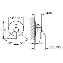 Змішувач прихованого монтажу для ванни/душу Grohe Essence 19285AL1 графіт темний матовий, фото №2