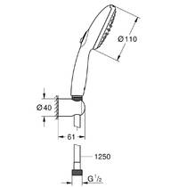 Душевой набор Grohe Tempesta 110 26164003 2 режима струи, хром, фото №4