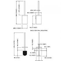 Щітка для унітаза Genwec Nimbus series GW05 79 04 07 золото матовий, фото №2